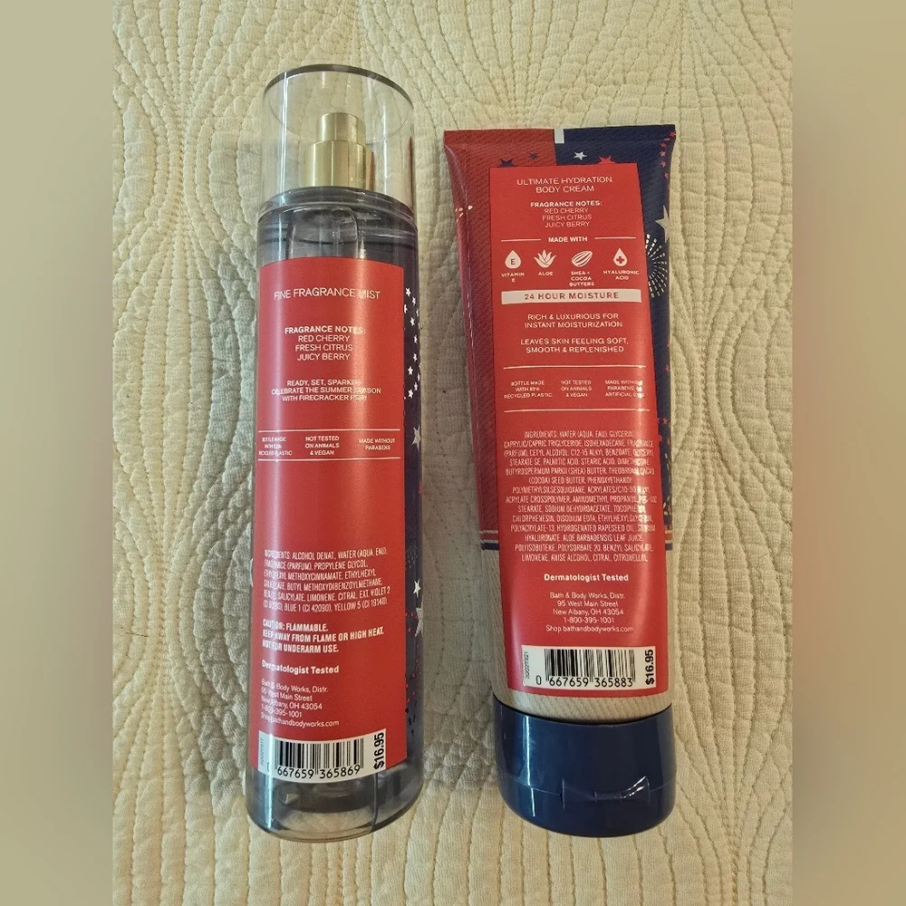 NEW Bath & Body Works Limited Edition Firecracker Pop 2 PC Full Size Set